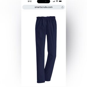 NWT S.C.R.U.B.S. Unisex Elastic Drawstring Classic Leg Pant - Navy - Tall - 34"